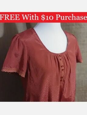 SALE - HAZEL Medium Rust Dotted Crocheted Short Dress Tunic Vintage